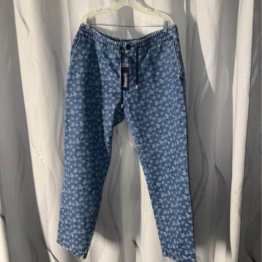 Vilebrequin Men's Micro Turtle Jacquard Denim Joggers